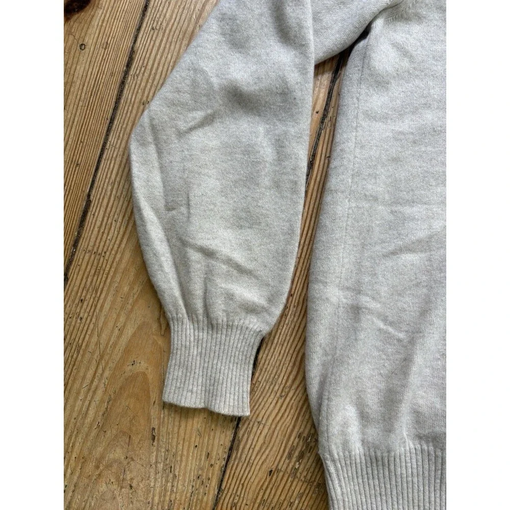 Brunello Cucinelli 100% Cashmere V Neck Sweater Made In Italy Mens Size Med Tan